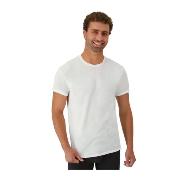 White T-Shirt Undershirts, 10-Pack, Best Cotton Undershirts, Stay-Tucked T-Shirt - Picture 3 of 5